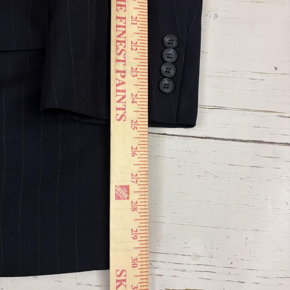Paul Stuart Suit Mens Navy Pinstripe Wool 2 Pc Tailored In USA Lined Classic - Picture 12 of 16